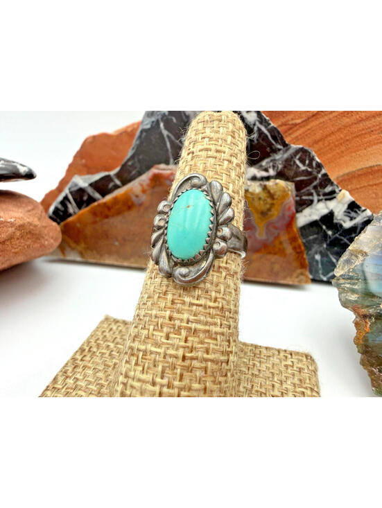 Jewelry - Vintage Navajo Native American Turquoise Stone Sterling Silver Old Pawn Ring